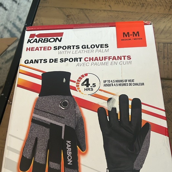 Karbon heated sports gloves with leather palm - Picture 10 of 10